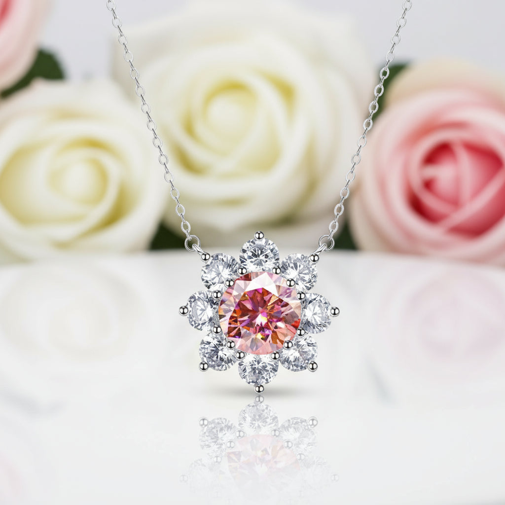 Red Diamond Jewelry Set with Sunflower Design-Black Diamonds New York