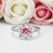 Red Diamond Jewelry Set with Sunflower Design-Black Diamonds New York