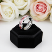 Red Forest Men's Titanium Wedding Band-Black Diamonds New York