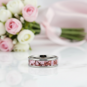Red Forest Men's Titanium Wedding Band-Black Diamonds New York