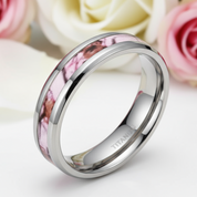 Red Forest Men's Titanium Wedding Band-Black Diamonds New York