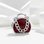 Red Hand Bag Charm-Black Diamonds New York