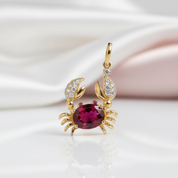 Red Stone Cancer Zodiac Constellation Pendant-Black Diamonds New York