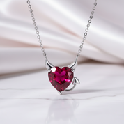 Red Diamond Option Little Devil & Angel Necklace-Black Diamonds New York