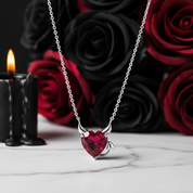 Red Diamond Option Little Devil & Angel Necklace-Black Diamonds New York