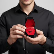 Red Diamond Option Little Devil & Angel Necklace-Black Diamonds New York