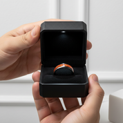 Red Wood Grain Men's Ceramic Wedding Band-Black Diamonds New York