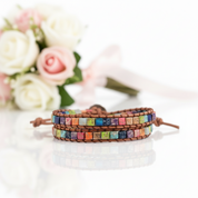 Regalite and Mixed Chakra Stone Bohemian Bracelet-Black Diamonds New York