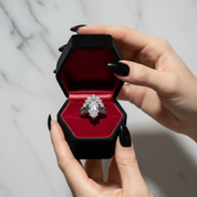 Ride or Die Wedding Rings- 2.5 Ct Marquise Cut Diamond Gothic Bridal Set in 14k White Gold-Black Diamonds New York