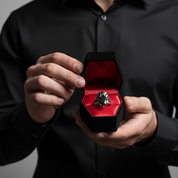 Ride or Die Wedding Rings- 2.5 Ct Marquise Cut Diamond Gothic Bridal Set in 14k White Gold-Black Diamonds New York