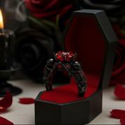 My Ride or Die Promise Ring (Biker Series)- 1.5 Ct Round Cut Diamond Gothic Ring-Black Diamonds New York