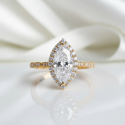 3.49 CT Marquise-Cut Diamond Engagement Ring-Black Diamonds New York