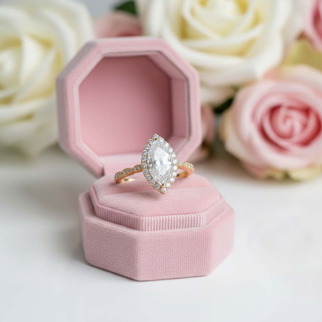 3.49 CT Marquise-Cut Diamond Engagement Ring-Black Diamonds New York