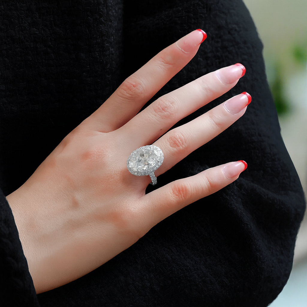 8ct Oval Cut Diamond Option Engagement Ring-Black Diamonds New York