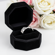 Rippled Edges Men's Tungsten Carbide Wedding Band-Black Diamonds New York