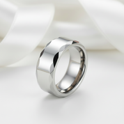 Rippled Edges Men's Tungsten Carbide Wedding Band-Black Diamonds New York