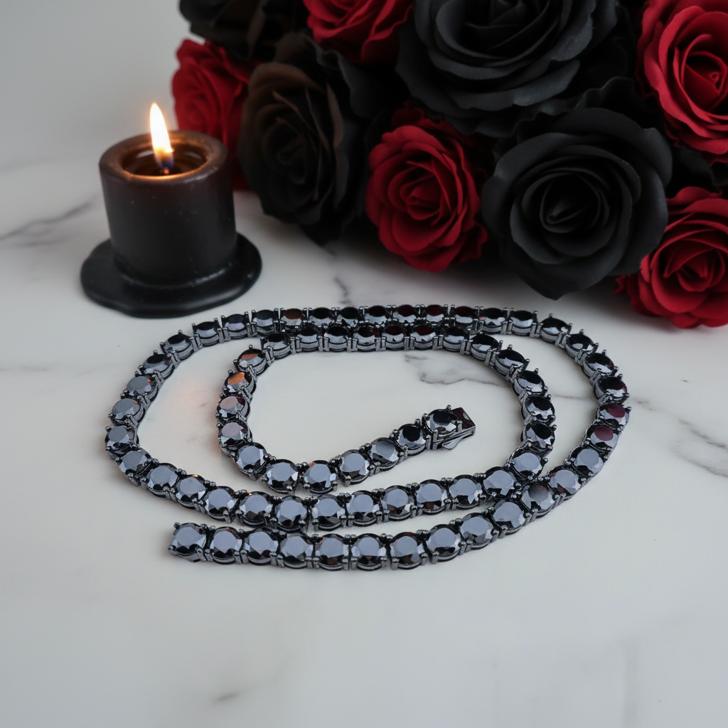 Black Diamond Option Tennis Necklace-Black Diamonds New York