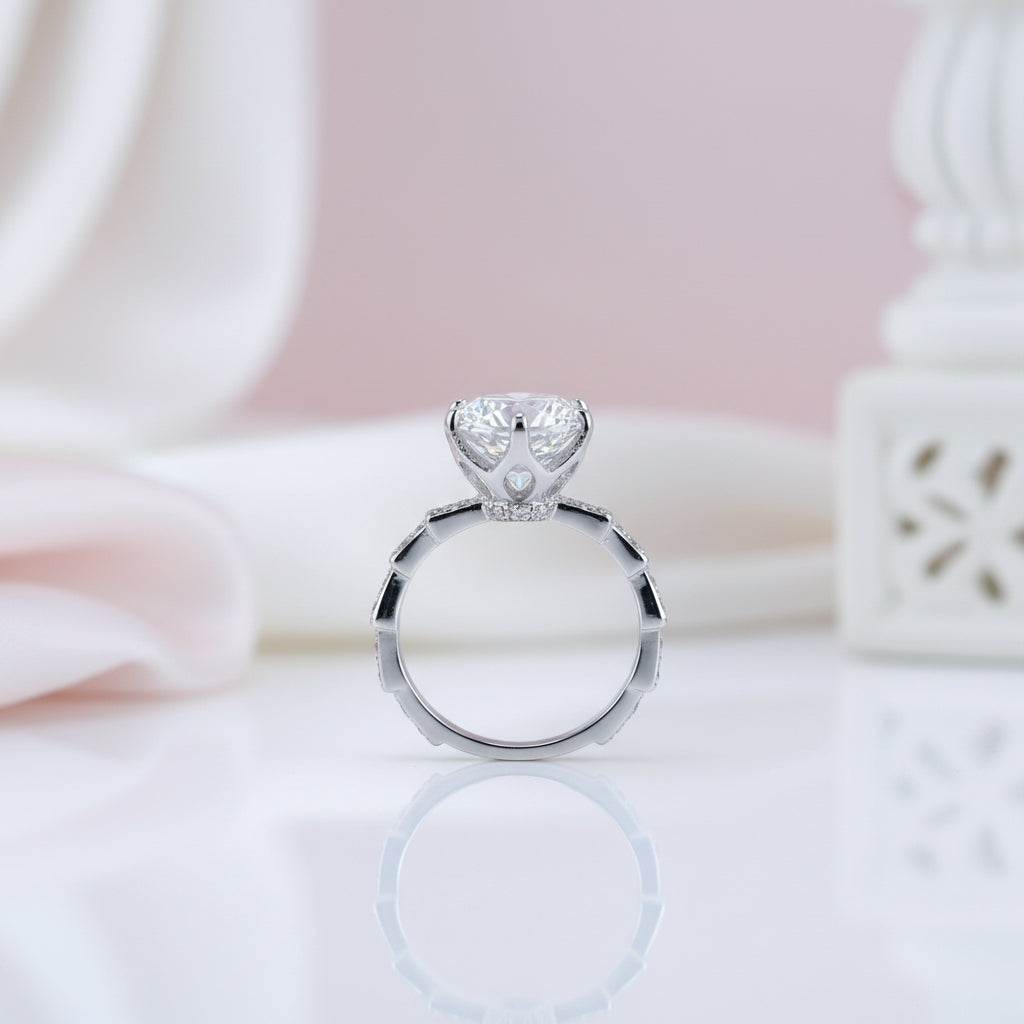 5 Carat Round Cut Diamond Engagement Ring-Black Diamonds New York