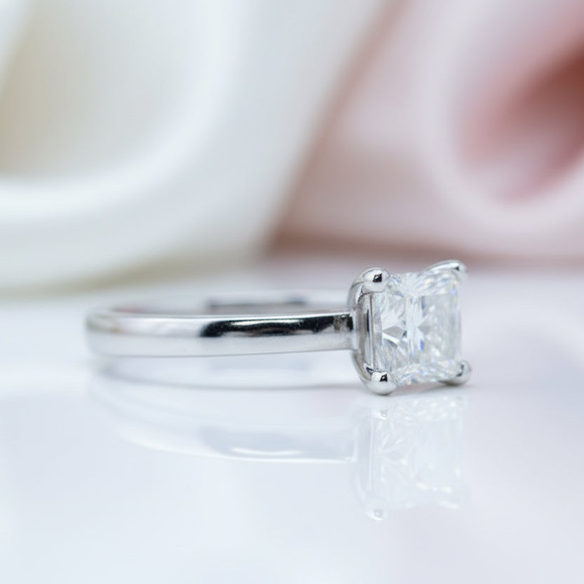 2 Carat Princess Cut Diamond Classic Engagement Ring-Black Diamonds New York