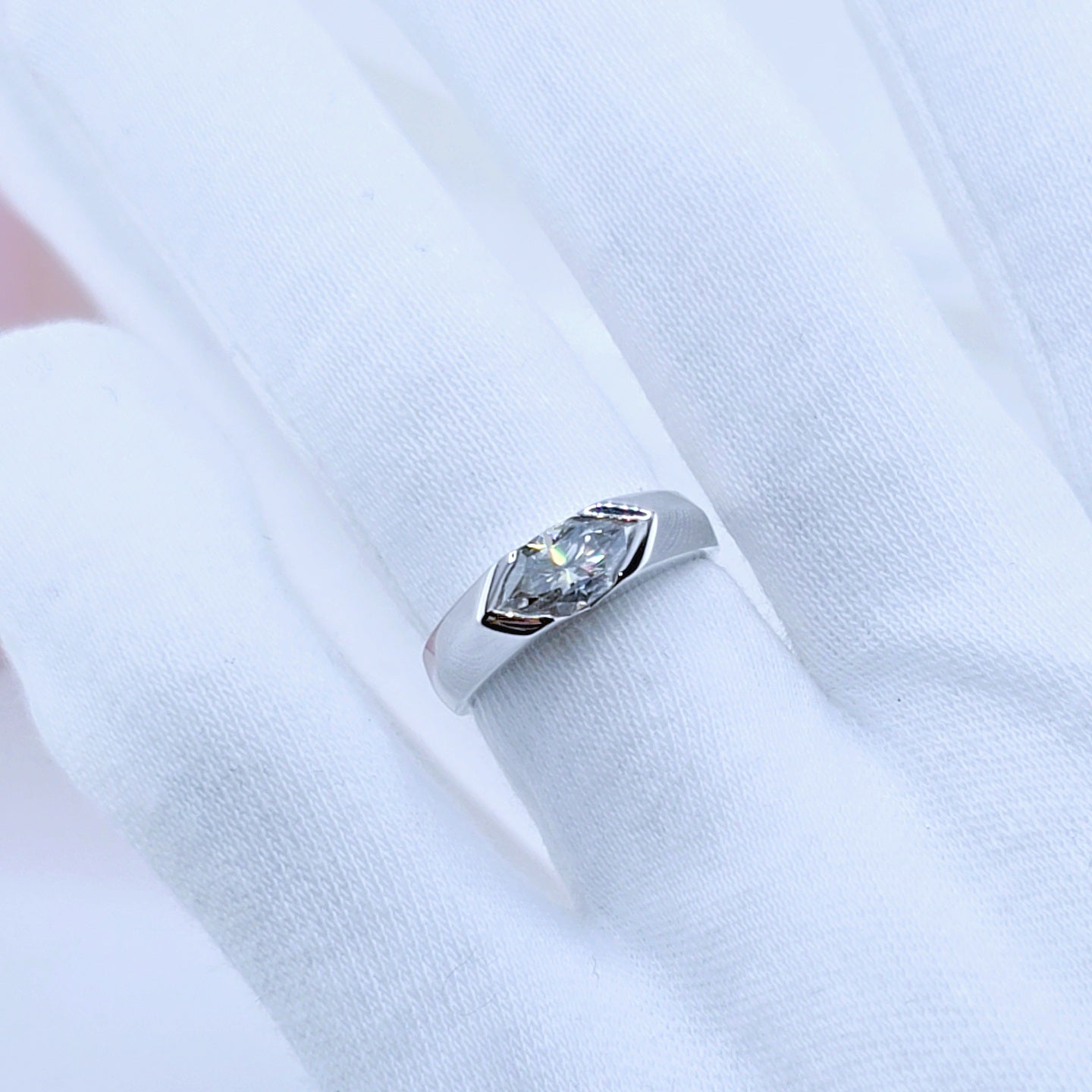 Marquise Cut Diamond Option Wedding Ring-Black Diamonds New York