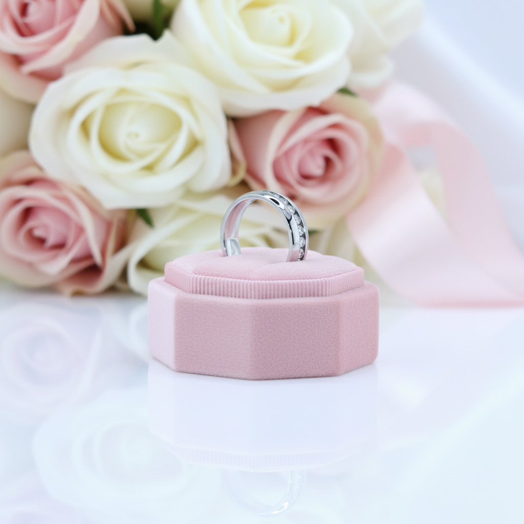 Men's Titanium Wedding Band with Diamond Option-Black Diamonds New York