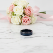 Black Polished Tungsten Men's Wedding Band-Black Diamonds New York