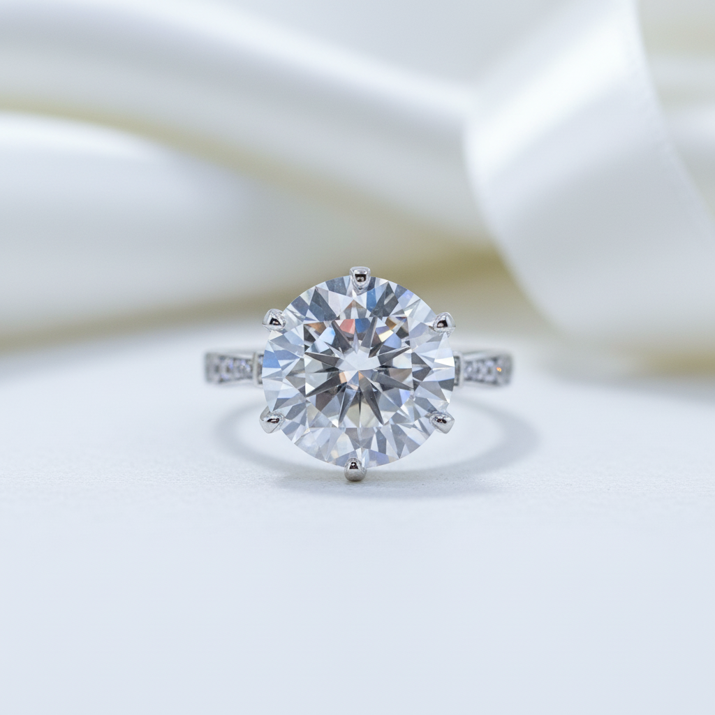 5 Carat Round Cut Diamond Option Engagement Ring-Black Diamonds New York