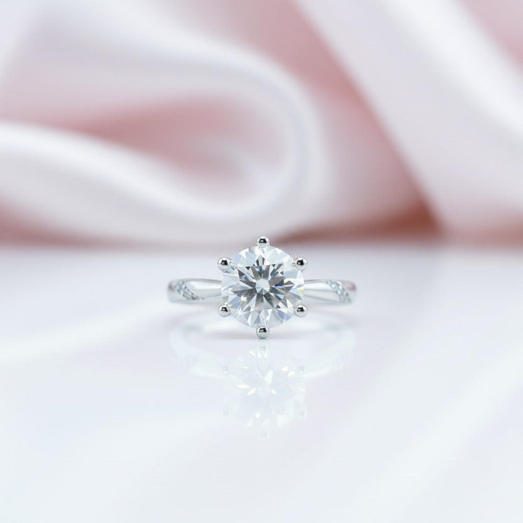 2 Carat Round Cut Diamond Option Engagement Ring-Black Diamonds New York