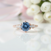 1.0 Ct VVS1 Blue Diamond Classic Engagement Ring-Black Diamonds New York