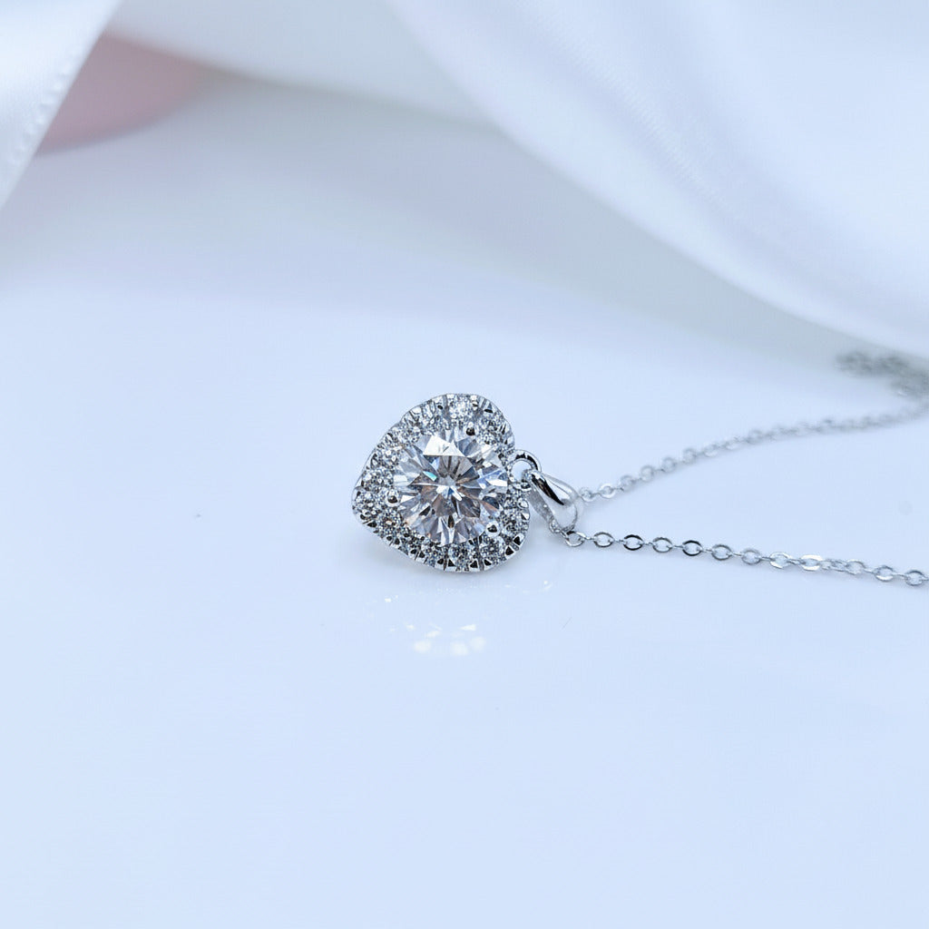 2.0 Ct Diamond Heart Shape Pendant Necklace-Black Diamonds New York