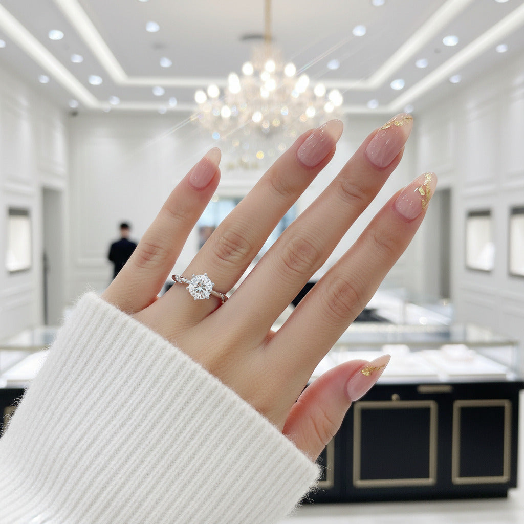 2 Carat Round Cut Diamond Option Engagement Ring-Black Diamonds New York