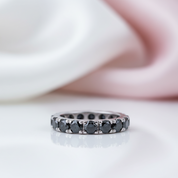 4mm Round Black Diamond Option Wedding Band-Black Diamonds New York