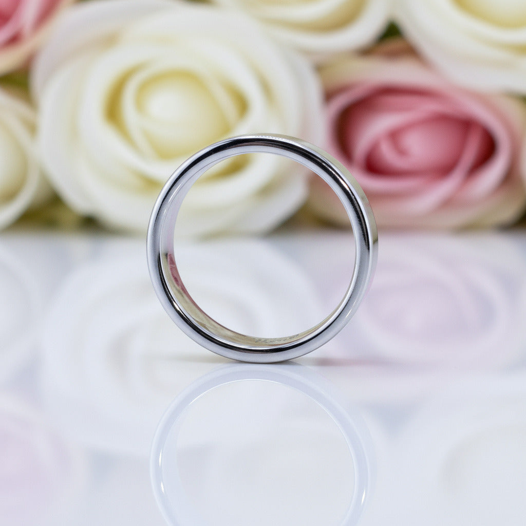 Brushed Tungsten Wedding Band-Black Diamonds New York