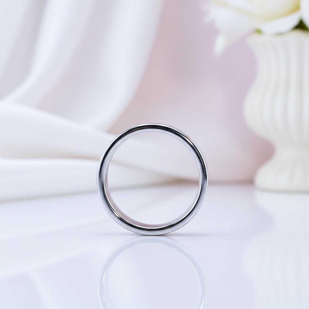 Brushed Tungsten Wedding Band-Black Diamonds New York