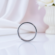 Brushed Tungsten Wedding Band-Black Diamonds New York