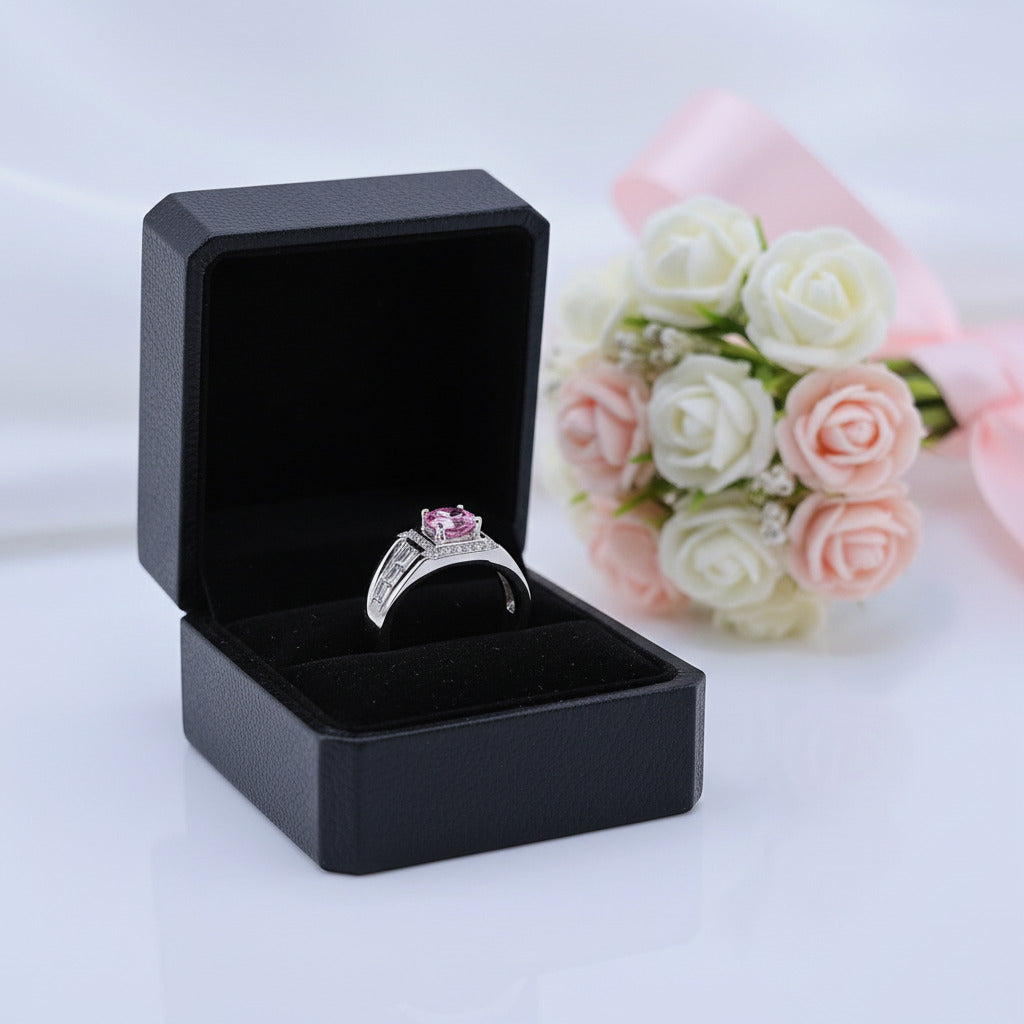 1.0 Ct Pink Diamond Option Men's Ring-Black Diamonds New York