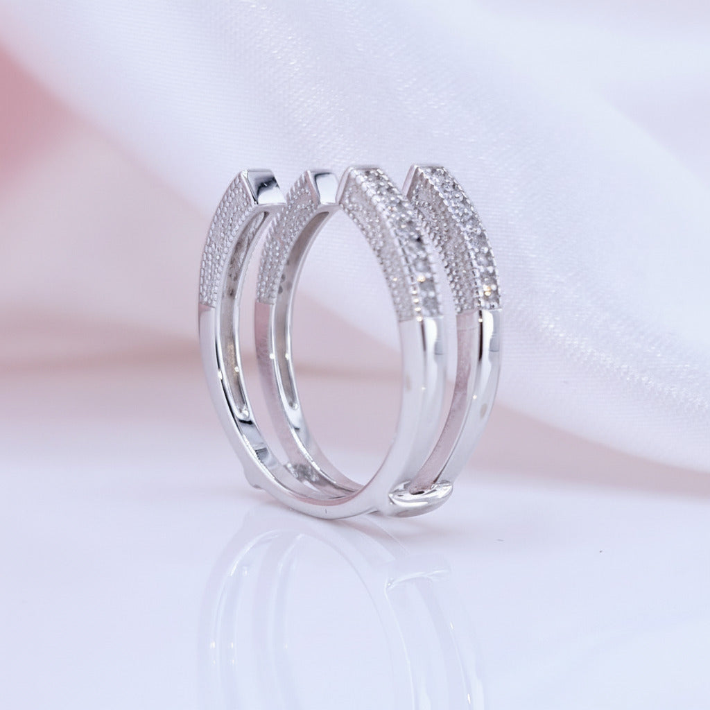 Adjustable Open Guard Diamond Enhancer Wedding Band-Black Diamonds New York