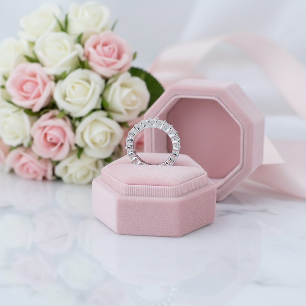 3mm Princess Cut Diamond Eternity Wedding Band-Black Diamonds New York