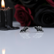 Punk Night Bat Stud Earrings-Black Diamonds New York