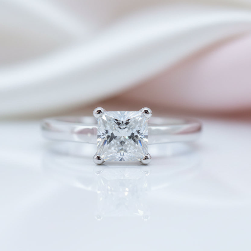 2 Carat Princess Cut Diamond Classic Engagement Ring-Black Diamonds New York