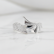 Angel and Demon Wing Adjustable Ring-Black Diamonds New York