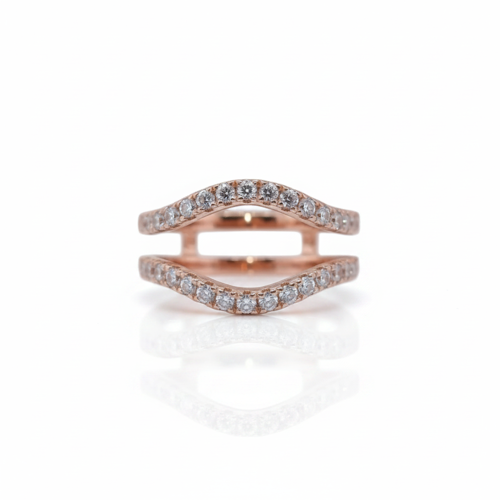 Round Cut Diamond Option Curved Enhancer Wedding Band-Black Diamonds New York