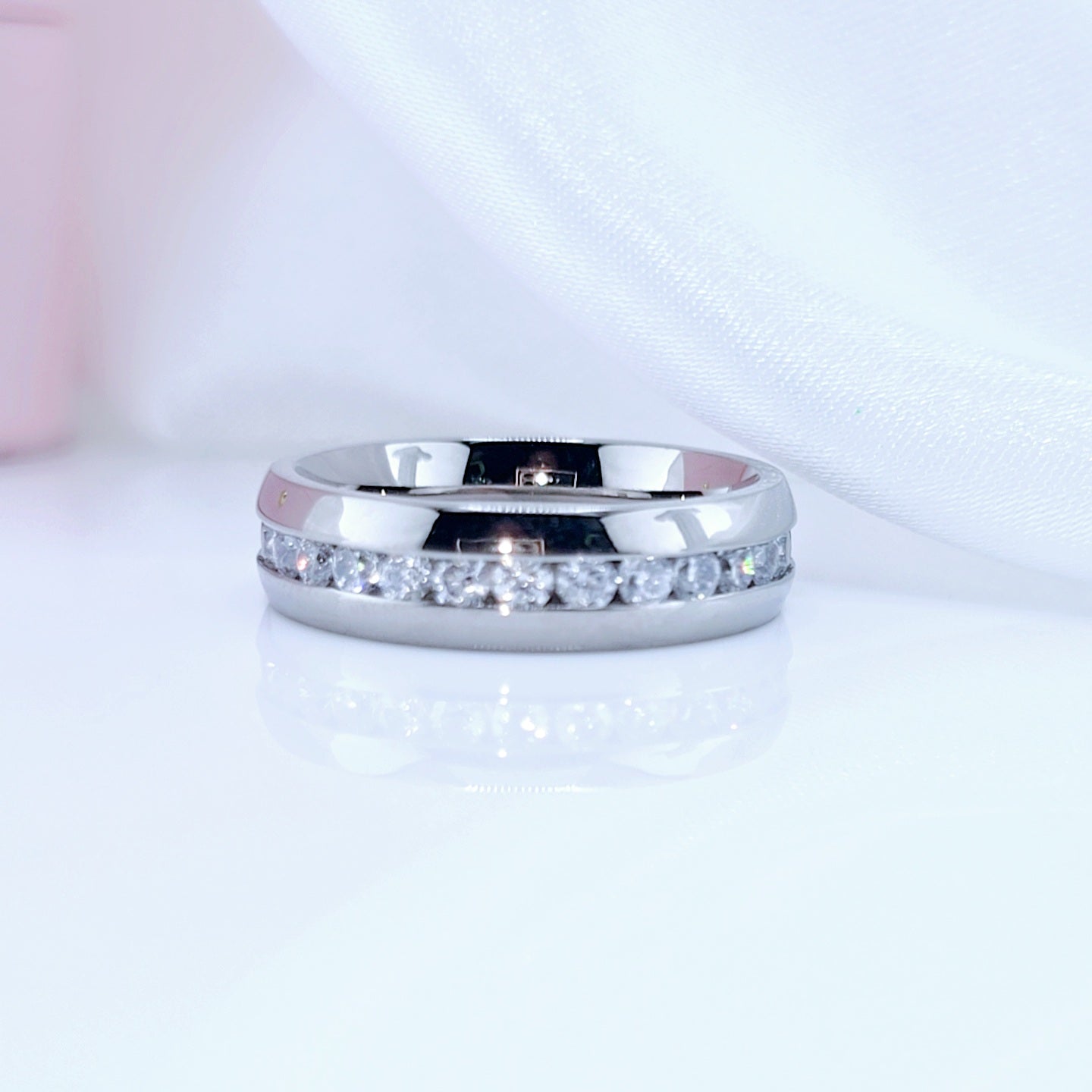 Titanium Men's Wedding Band with Diamond Option-Black Diamonds New York