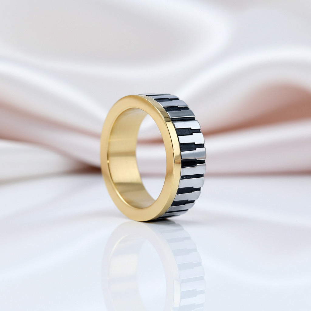 7mm Piano Wedding Band-Black Diamonds New York