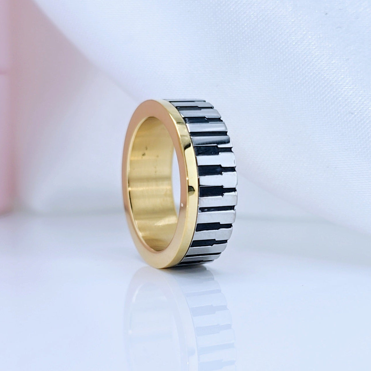 7mm Piano Wedding Band-Black Diamonds New York