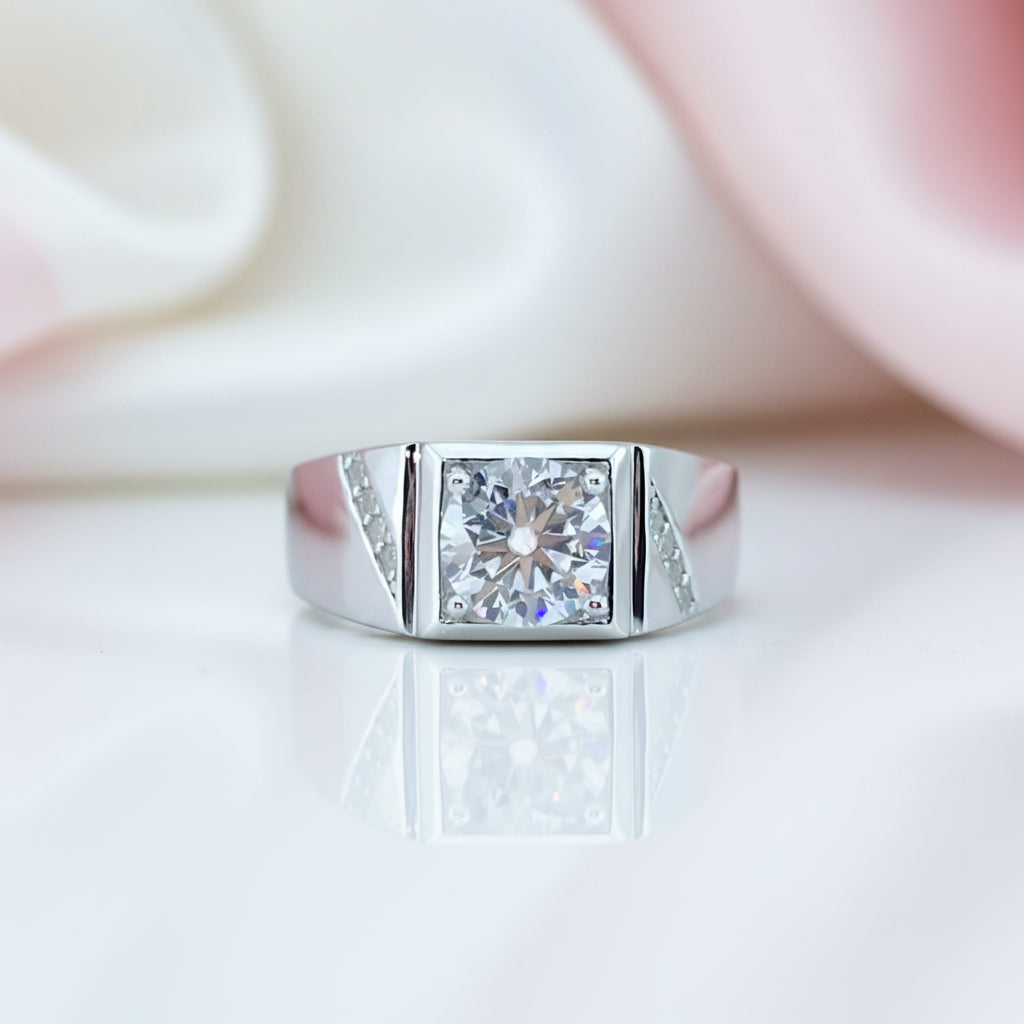 Round Brilliant Diamond Men's Wedding Band-Black Diamonds New York