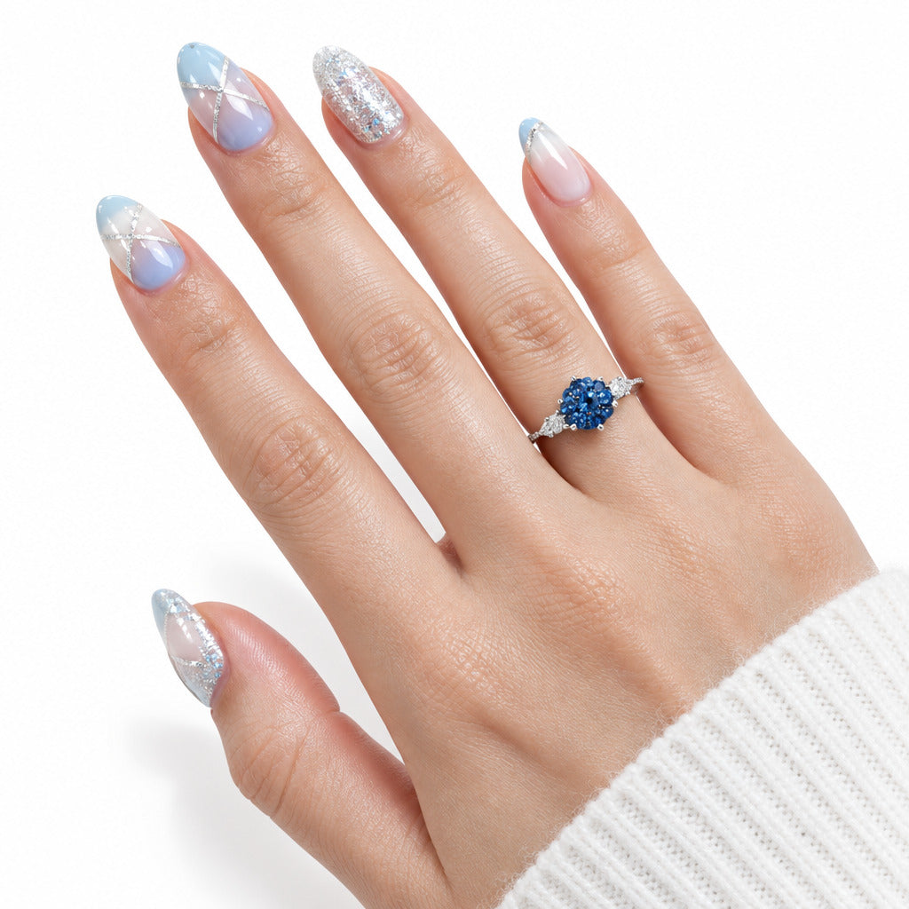 1.0 Ct VVS1 Blue Diamond Option Classic Engagement Ring-Black Diamonds New York