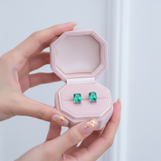 2.0 Ct Colombian Cultivated Emerald Earrings-Black Diamonds New York