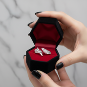 Angel and Demon Wing Adjustable Ring-Black Diamonds New York