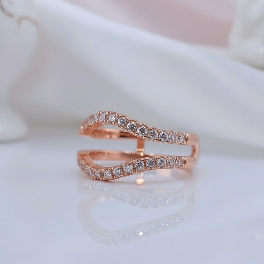 Round Cut Diamond Curved Enhancer Wedding Band-Black Diamonds New York